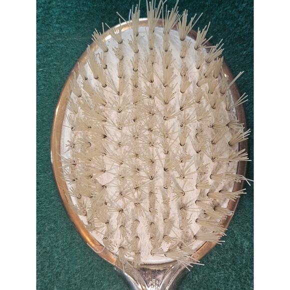 Vintage Handheld Vanity Gold Tone Hairbrush Made in U.S.A - Picture 3 of 11